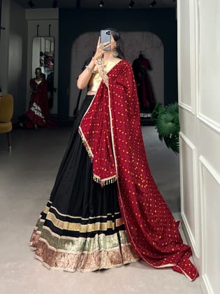 Rayon Jeckard Emboss work Navratri Special Chaniya Choli-Free Size