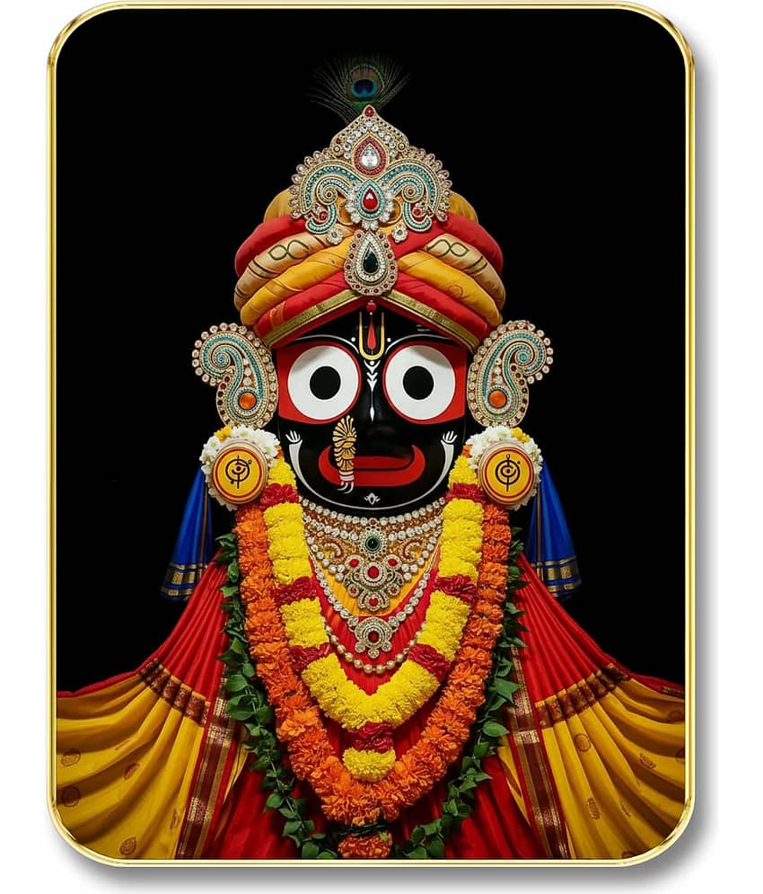 Livin'luxe Lord Jagannath Ji MDF Wall Art with Table Top Stand & Wall Hanging Hole