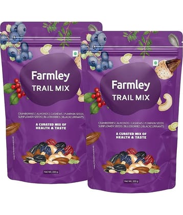 Farmley 7-In-1 Premium Trail Mixed Dry Fruit & Healthly Snacks Contains Almond , Cashew , Pumpkin & Sun Flowers Seeds & More Pack Of 2 , Each 200 Gm