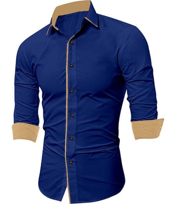 SUR-T Cotton Blend Navy Solids Shirt