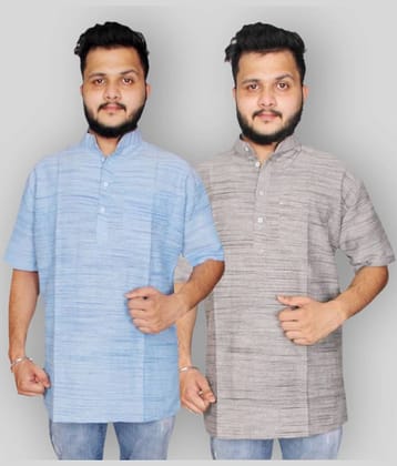 DESHBANDHU DBK - Multicolor Cotton Men's Regular Kurta ( Pack of 2 )