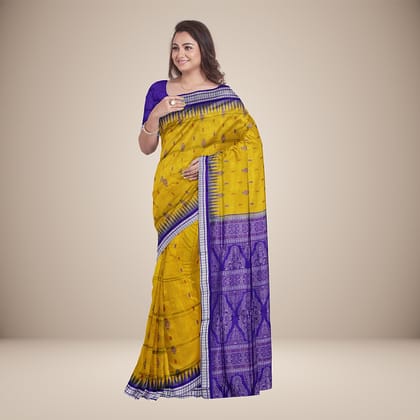 Floral Motif Bomkai Silk Saree Floral Motif Bomkai Silk Saree