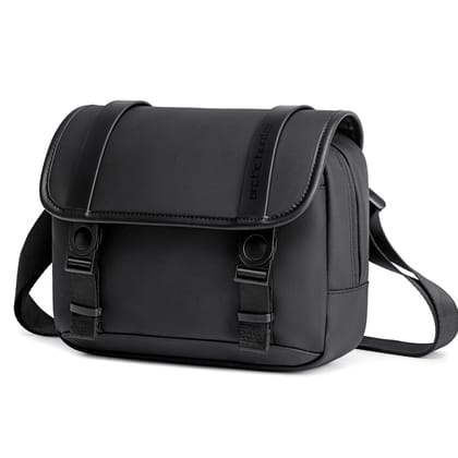 Arctic Hunter Sling Bag for Men 4L Small Side Bag with Anti-theft Buckle & Flap Design,Premium Polyester Lightweight Messenger Bag for Upto 9" iPad A5 Size Cross Shoulder Bag for Office Travel, Black Arctic Hunter Sling Bag for Men 4L Small Side Bag with