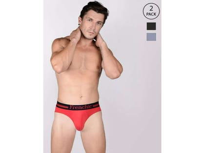 Frenchie Casuals 4001 Men Solid Cotton Briefs in Assorted Colours Pack of 2 - S Frenchie Casuals 4001 Men Solid Cotton Briefs in Assorted Colours Pack of 2 - S