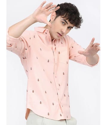 Ketch 100% Cotton Slim Fit Printed Full Sleeves Men's Casual Shirt - Pink ( Pack of 1 ) - None