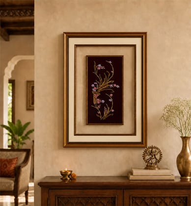 Handcrafted Zari Zardozi Velvet Floral Frame