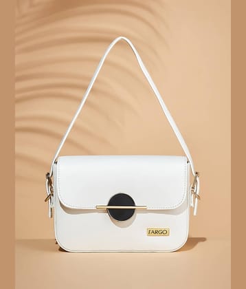 Fargo White PU Shoulder Bag