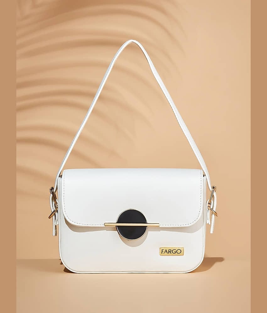 Fargo White PU Shoulder Bag