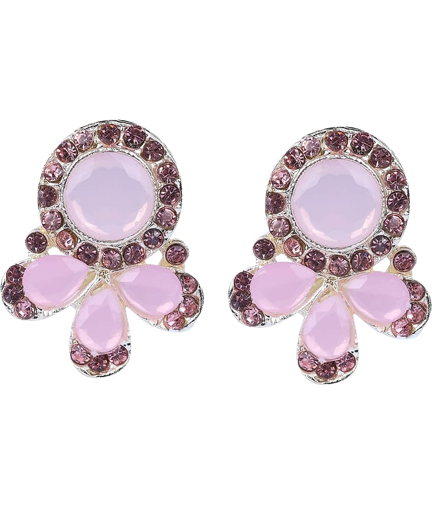 Sunhari Jewels - Pink Stud Earrings ( Pack of 1 )