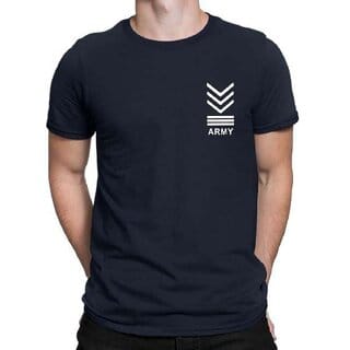 HIT SQUARE Navy Blue Pure Cotton Round Neck Printed For Men
