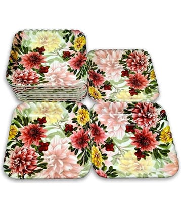 Inpro 12 Pcs Melamine Multi Color Quarter Plate