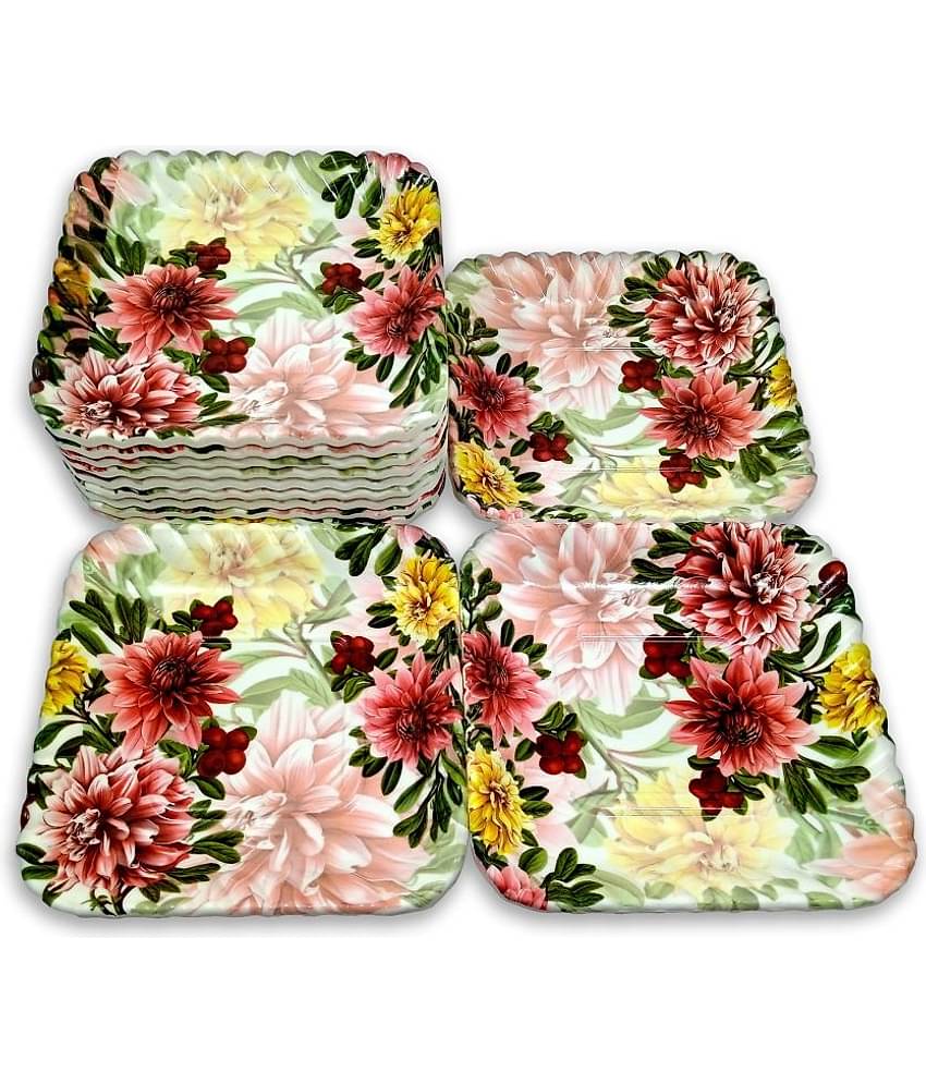 Inpro 12 Pcs Melamine Multi Color Quarter Plate