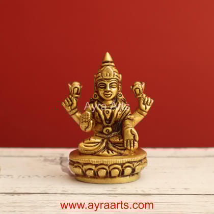 Shri Maha Lakshmi Idol in Brass - 3 Inch Height