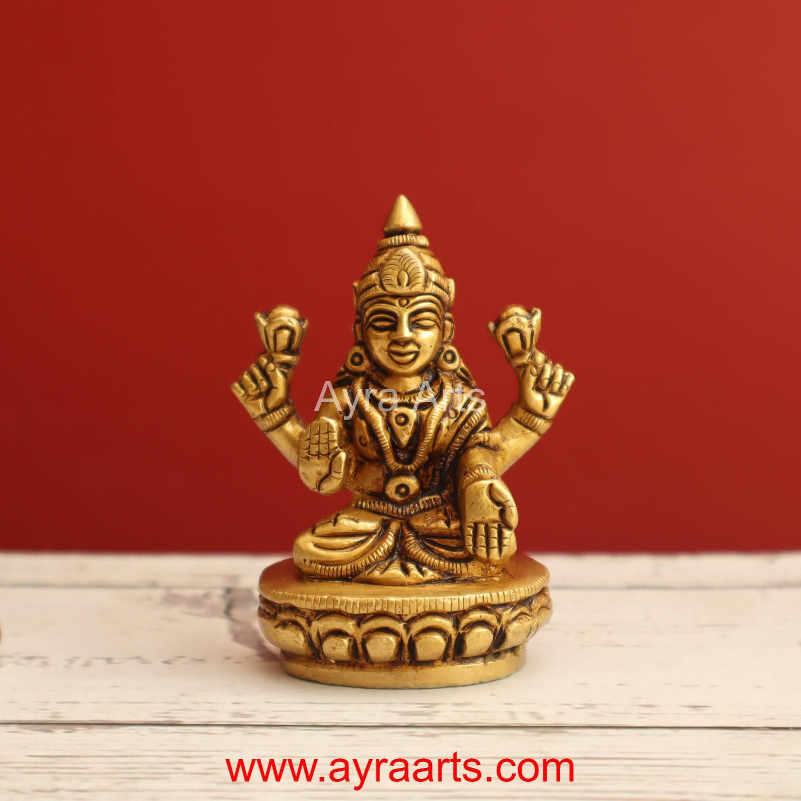 Shri Maha Lakshmi Idol in Brass - 3 Inch Height