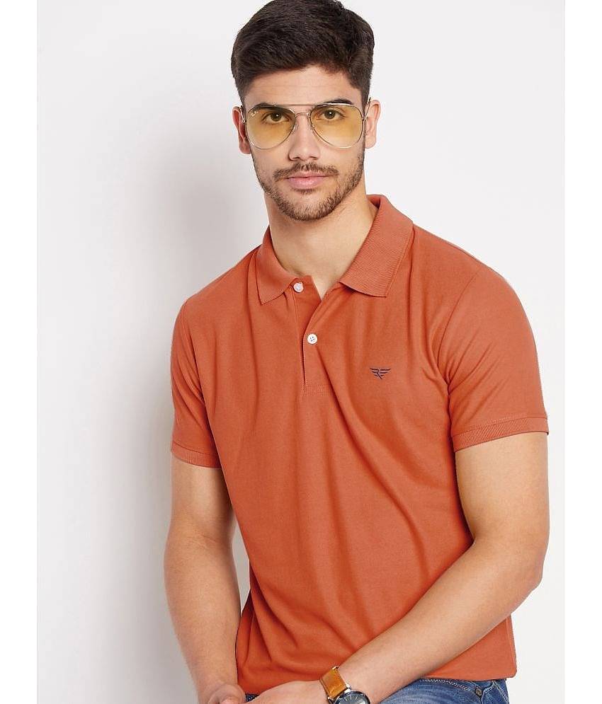 Riss Pack of 1 Cotton Blend Regular Fit Solid Half Sleeves Men's Polo T Shirt ( Lavender )