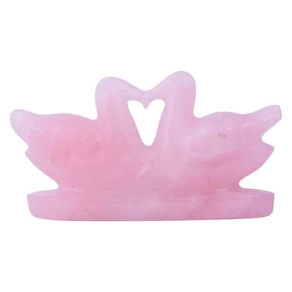 Precious Stone Rose Quartz Crystal Pair of Kissing Swans for Lovebirds for Couple Relationship, Feng Shui and Vastu(KI_079) by Krishna Impex Precious Stone Rose Quartz Crystal Pair of Kissing Swans for Lovebirds for Couple Relationship, Feng Shui and Vastu(KI_079) by Krishna Impex