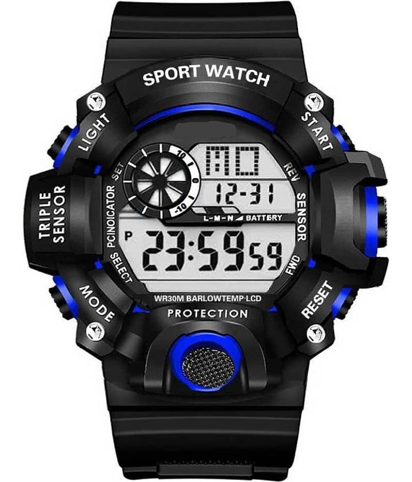 Renaissance Traders - Black PU Digital Men's Watch