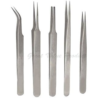 5Pcs Set Maintenance Industrial Steel Stainless Anti-Static Tweezers Tweezer Style 2-4-7-MM-SS