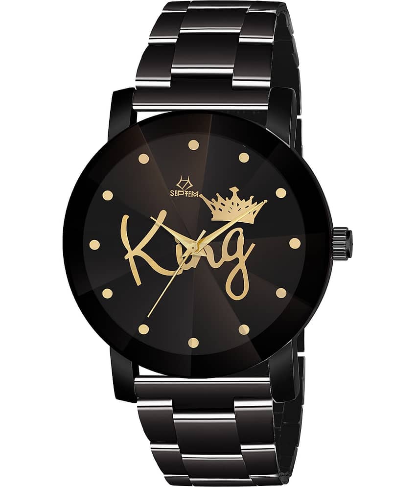 Septem Black Stainless Steel Analog Men's Watch