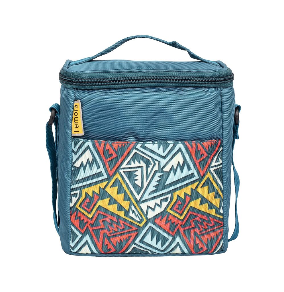 Femora Borosilicate Glass Microwave Safe Rectangle Container Multipurpose Lunch Box for Office, Blue, 400 ml (2 Container)