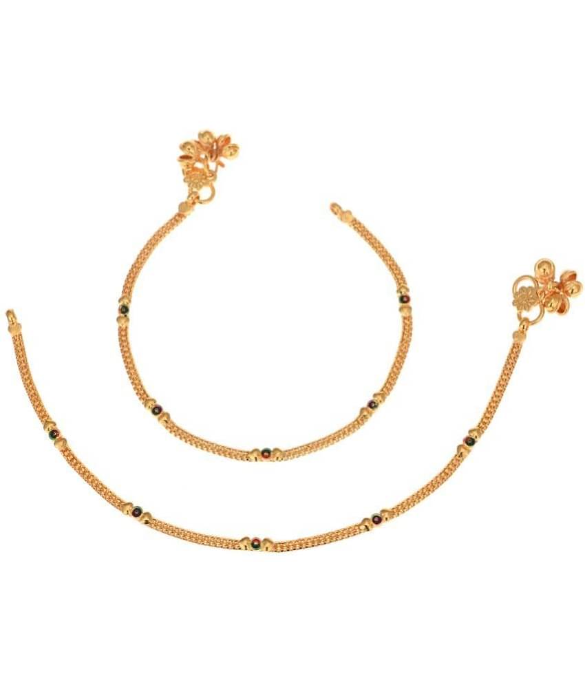 AanyaCentric - Gold Anklets ( Pack of 1 )