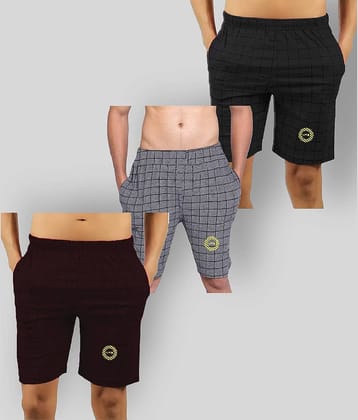 MRB - Multicolor Cotton Blend Men's Shorts ( Pack of 3 )