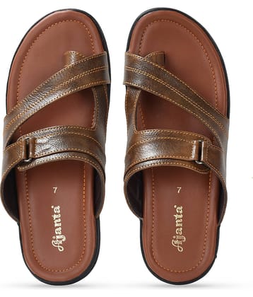 Ajanta - Brown Men's Leather Slipper