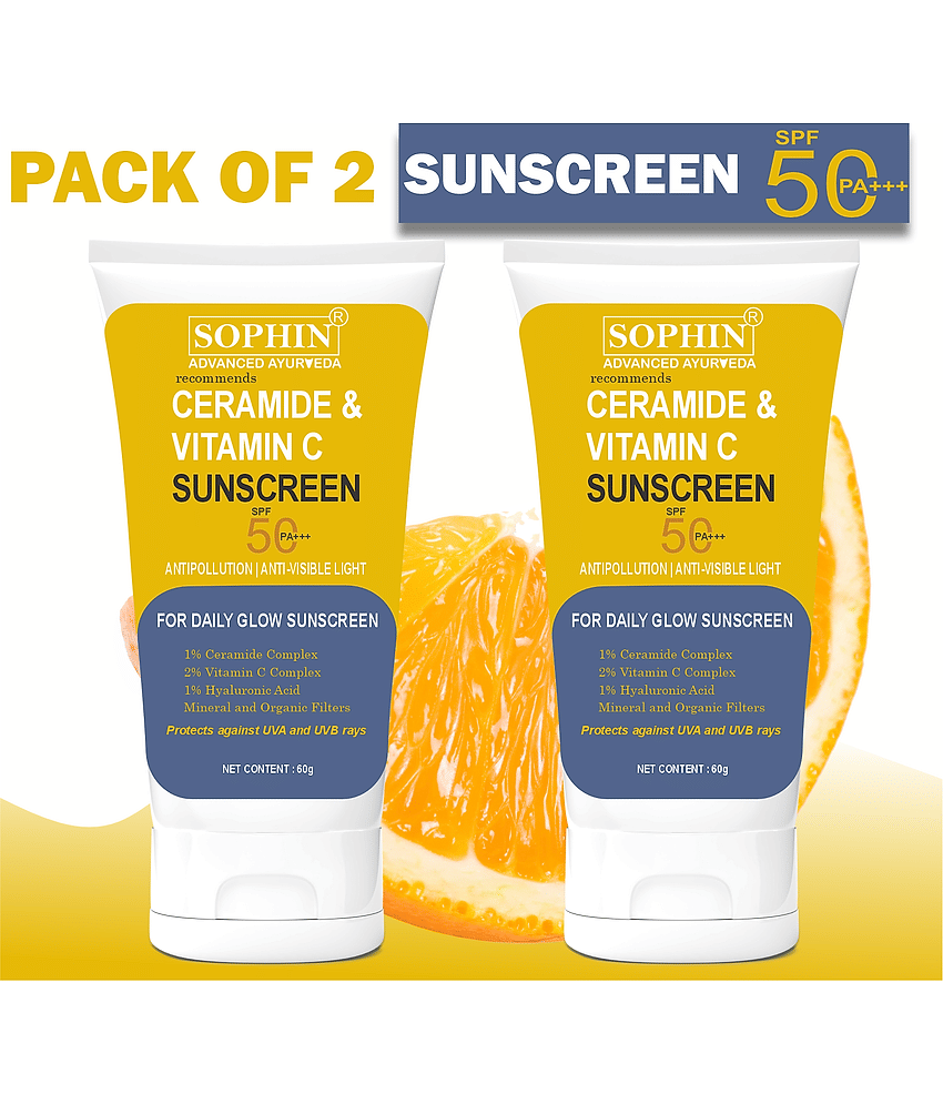 SOPHIN SPF 50 Sunscreen Cream For All Skin Type ( Pack of 2 )