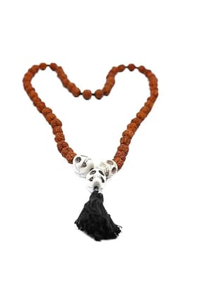 Mund Mala with 5 mukhi Rudraksh Beads Rahasya Kanthimala Mund Mala Maa Kali Puja, Bherav Puja