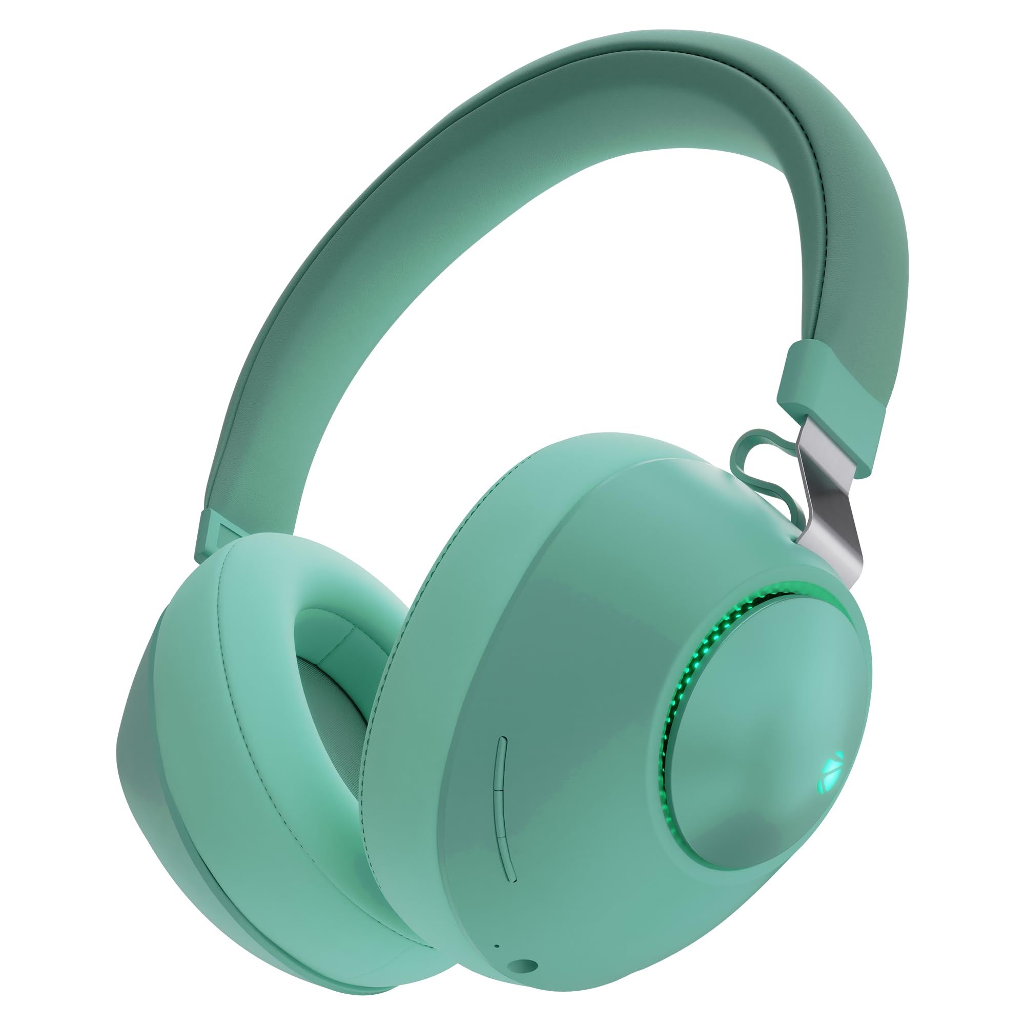 ZEBRONICS Duke Wireless Over Ear Headphone with Up to 60h Backup, Bluetooth, Dual Pairing, Gaming Mode, Environmental Noise Cancellation (ENC), LED Lights, Deep Bass, Voice Assistant Support (Green) ZEBRONICS Duke Wireless Over Ear Headphone with Up to 6
