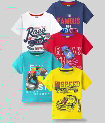 Kuchipoo Pack of 1 Boys Cotton Blend T-Shirt ( Multicolor3 )