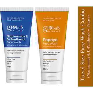 Globus Naturals Niacinamide  Papaya Anti Tanning  Anti Pigmentation Face wash Combo 50 gm Set of 2