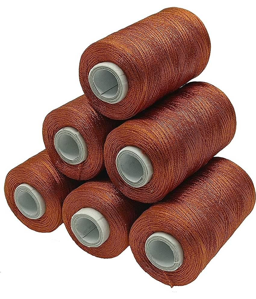 PRANSUNITA Polyster Silk ( Resham )Twisted Hand & Machine Embroidery Thread ( Pack of 6 )