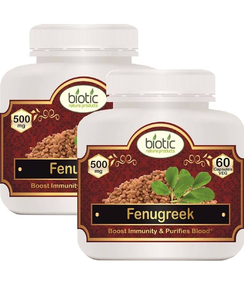 Biotic Fenugreek Capsules 500mg Extract Capsule 120 no.s Pack of 2
