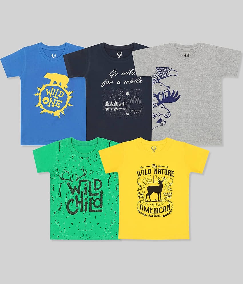 E1K Pack of 2 Boys Cotton T-Shirt ( Multicolor )