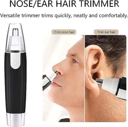 Latest Amazing Electric Nose & Ear Hair Trimmer for Men & Women | Stainless Steel Blades | Painless, Portable Grooming Device for Nose, Ear & Eyebrow Hair | Battery Operated Personal Grooming Tool