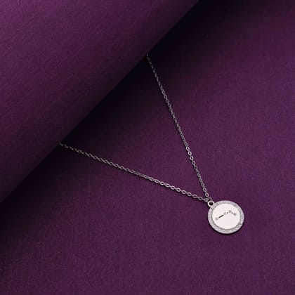 Minimalistic Single Zodiac Silver Chain Necklace-None / Silver / Aries