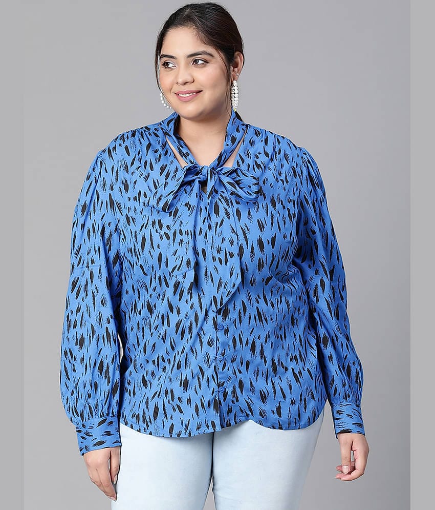 Oxolloxo Women's Viscose Rayon Regular Top ( Blue )