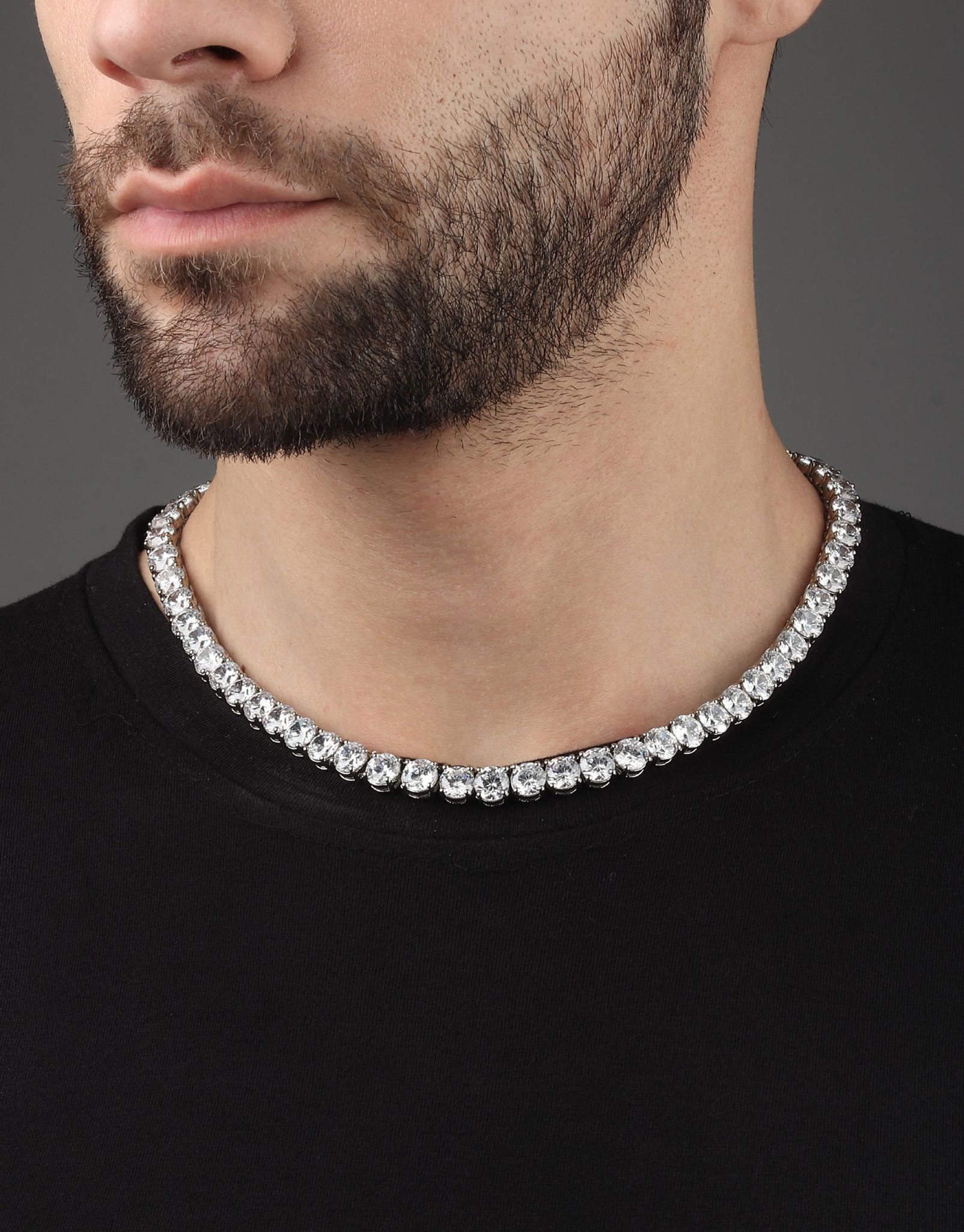 Tennis Chain 8mm - Silver-20 Inches / Silver