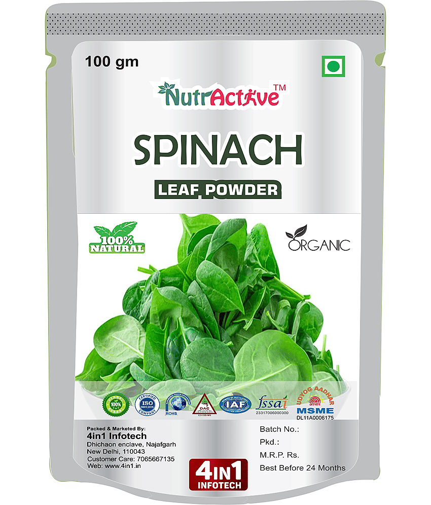 NutrActive Green Spinach Leaf Powder/ Palak Leaf Instant Soup 100 gm
