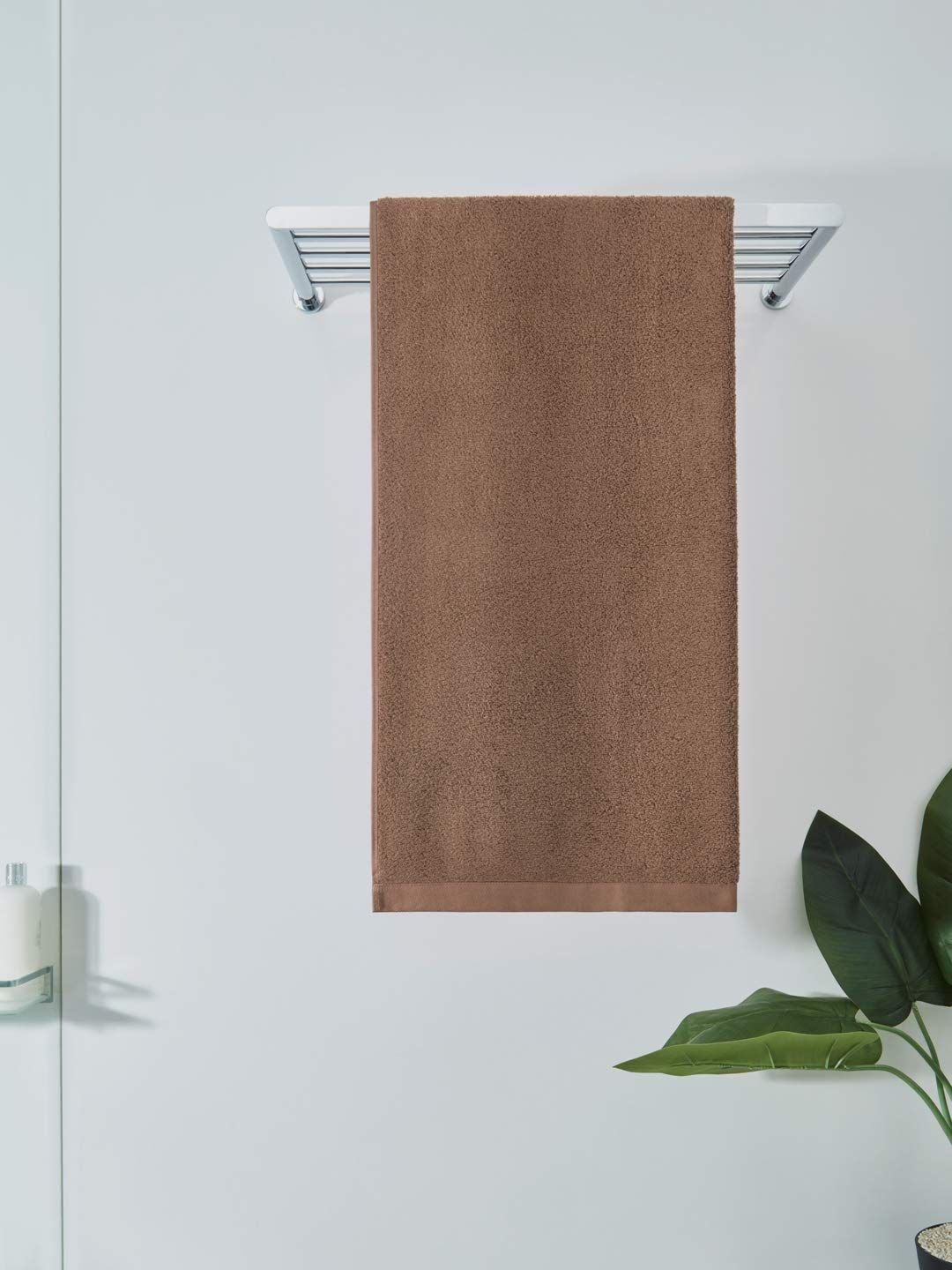 DDECOR - Pioneer Collection 100% Cotton Bomboo Plains And Textures Pattern  Bath Towel |75 CM X 150 CM| - Brown