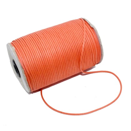 Orange Waxed Cotton Cord Size - 1.5 MM , COTT-008-Per Roll of 5 Meter / 1.5 MM