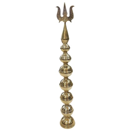 Brass Kalash Puja Pot | Sacred Temple Ritual Vessel, Height : 49 Inch (ZMAS325 M)