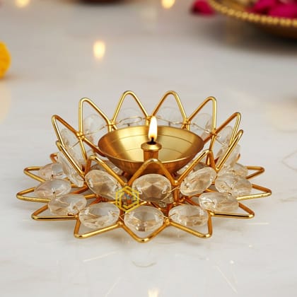 Brass Fancy Bowl Crystal Deepak No. 2 (ZMAS423 B)