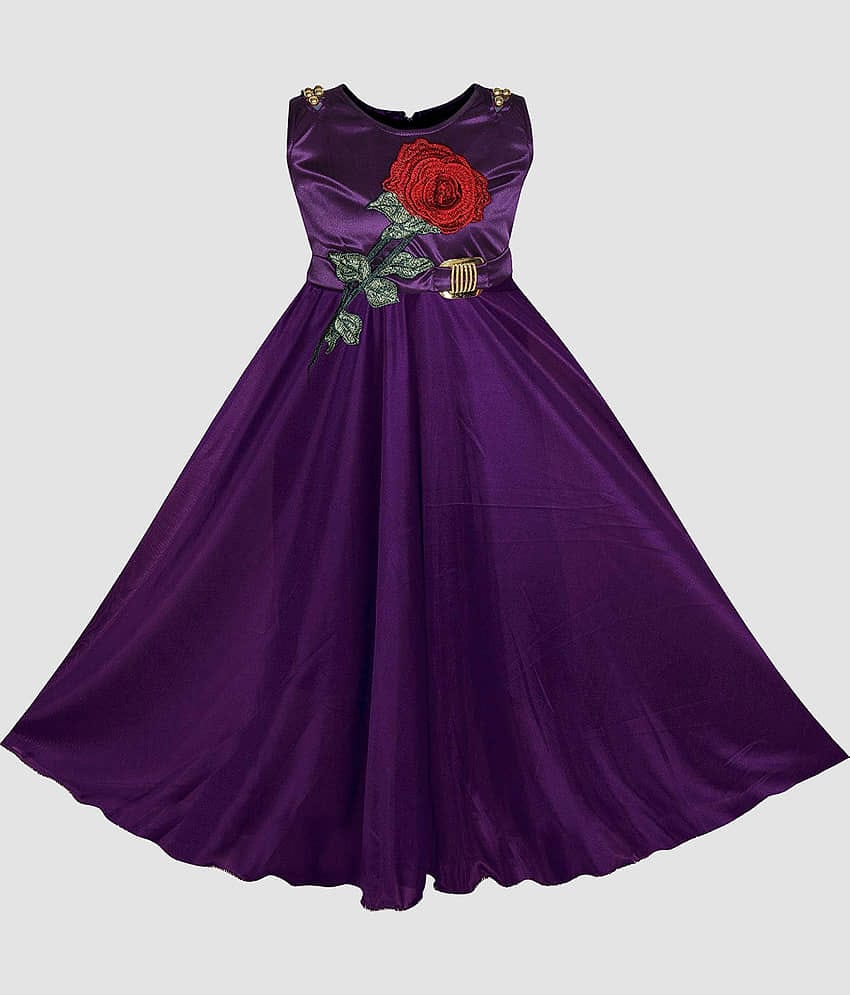 9stiches - Red Lycra Girls Frock ( Pack of 1 )