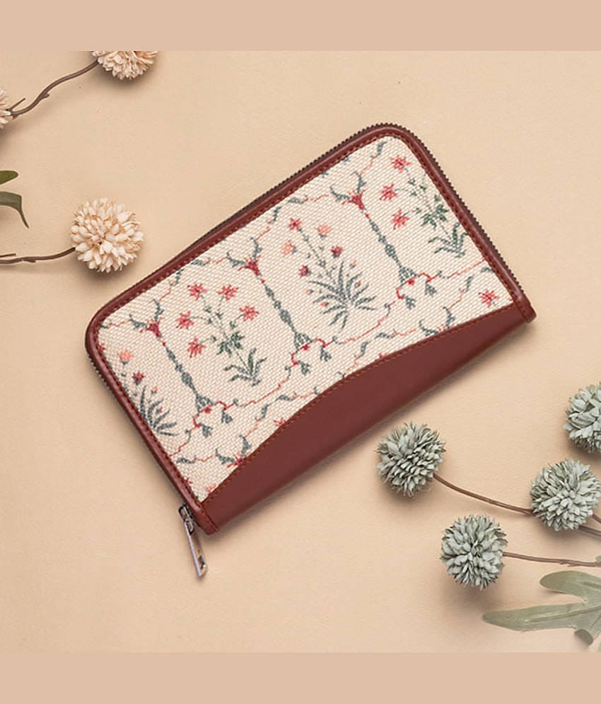 Zouk - Jute White Women's Zip Around Wallet ( Pack of 1 )