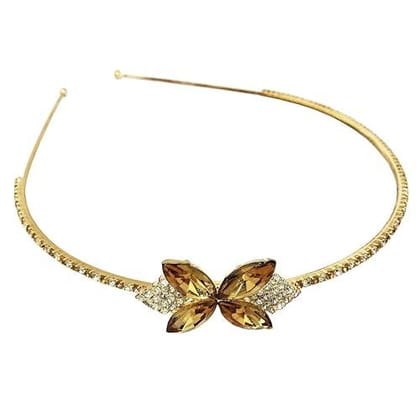 Rhinestone Golden Metal Hair Crown Tiara