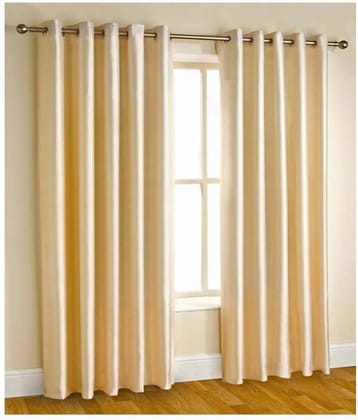 Phyto Home Solid Semi-Transparent Eyelet Door Curtain 7 ft Pack of 2 -Cream