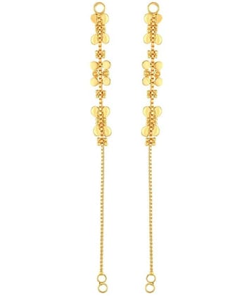 VIVASTRI Golden Threader Earrings ( Pack of 1 ) - Golden