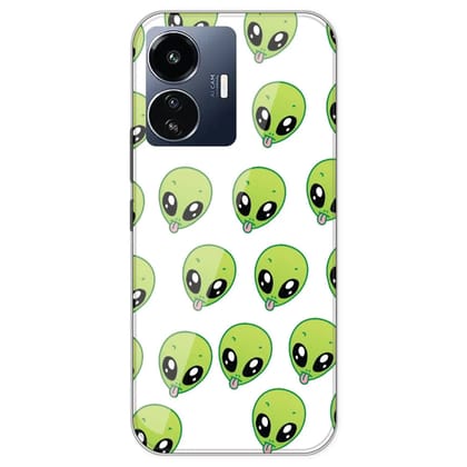 Alien - Clear Printed Silicone Case For iQOO Models-iQOO Z6 Lite 5G